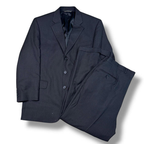 Jack Victor Suit Mens 43R Beige 100% Wool Pants 38x28 Lanza CT 2 Pieces Vintage - Picture 1 of 15